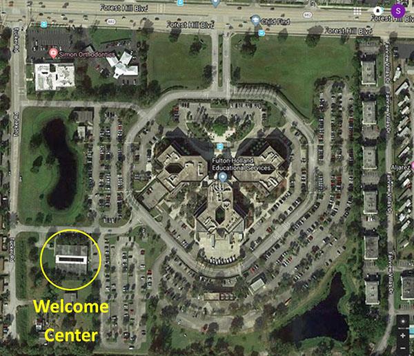 Aerial map of Welcome Center location