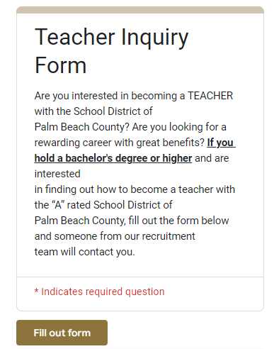 Teacher Inquiry Form